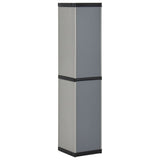340985 Garden Storage Cabinet with 3 Shelves Grey & Black 34x40x168 cm