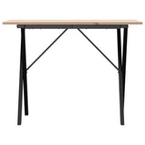 ZNTS Dining Table X-Frame 100x50x75 cm Solid Wood Pine and Steel 3282697