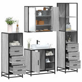 4 Piece Bathroom Furniture Set Grey Sonoma Engineered Wood 3301268