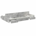 Storage Bed Frame Concrete grey 120 x 190 cm Engineered wood 3335328