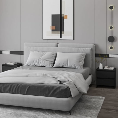Bedside Cabinets 2 pcs Black 45x34.5x44.5 cm Engineered Wood 809848