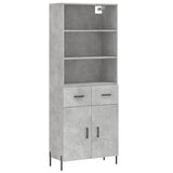 Highboard Concrete Grey 69.5x34x180 cm Engineered Wood 3200525