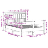 Bookcase Bed without Mattress Wax Brown 135x190cm Double Solid Wood Pine 3323043