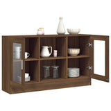 Vitrine Cabinet Brown Oak 120x30.5x70 cm Engineered Wood 815629