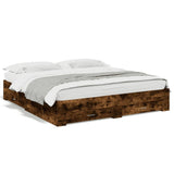 Bed Frame with Drawers without Mattress Smoked Oak 200x200 cm 3280360