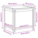 Storage Box with Storage 50 x 45 x 45 cm Solid Oak Wood 42000873