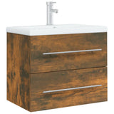 Sink Cabinet with Built-in Basin Smoked Oak Engineered Wood 3120179