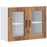 Kitchen Wall Cabinet with Glass Door Kalmar Old Wood Engineered Wood 853615