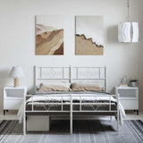Metal Bed Frame without Mattress with Footboard White 150x200cm 355336