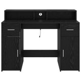 Desk with Drawer Black oak 120 x 55 x 91 cm Engineered wood 3365609
