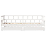 Daybed with Drawers without Mattress White 90x190 cm Single Solid Wood 3302088