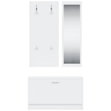 3-in-1 Shoe Cabinet Set White Engineered Wood 342570