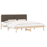 Bed Frame with Upholstered Headboard Taupe 180 x 200 cm 877892