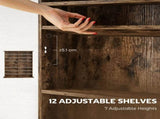 16-Compartment Media Shelf - Rustic Brown T3398P423534