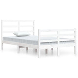 Bed Frame without Mattress White Solid Wood Pine 120x200 cm 3105002