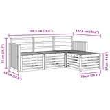 Outdoor Sofa Set 4 pcs White 189.5 x 122.5 x 73 cm 3391629