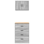 ZNTS Garage Cabinets 2 pcs Grey Sonoma Engineered Wood 3328337