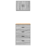 ZNTS Garage Cabinets 2 pcs Grey Sonoma Engineered Wood 3328337