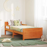 Bed Frame with Headboard Wax Brown 80 x 200 cm Engineered Wood 877211