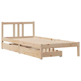 Bed Frame without Mattress 75x190 cm Small Single Solid Wood Pine 3301620
