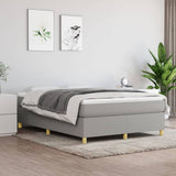 Box Spring Bed Frame Light Grey Double Fabric 3121208