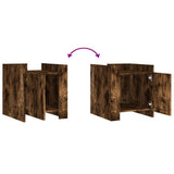 Bedside Cabinet Smoked Oak 45x50x50 cm Engineered Wood 848301