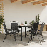 Folding Garden Chairs 4 pcs Melange Grey Steel and Textilene 3157287