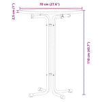 ZNTS Dining Table White Ø70x110 cm Engineered Wood and Steel 4008302