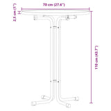 ZNTS Dining Table White Ø70x110 cm Engineered Wood and Steel 4008302