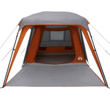 Camping Tent with Porch Dome 5-Person Grey and Orange Waterproof 4009583
