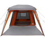 Camping Tent with Porch Dome 5-Person Grey and Orange Waterproof 4009583