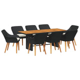 Garden Dining Set 9 pcs Black and brown Poly Rattan 3261624