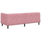 Corner Bed Frame with Headboard Pink 80 x 200 cm Velvet 42016589