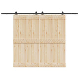 Sliding Door Hardware Kit 305 cm Steel Black 3295787