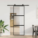 Sliding Door with Hardware Set 76x205 cm Tempered Glass&Aluminium 3332947