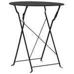 ZNTS 3 Piece Bistro Set Steel Black 44356