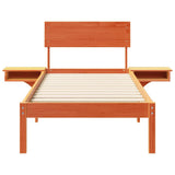 Bed Frame with Headboard Wax Brown 75 x 190 cm Solid Pine Wood 873474