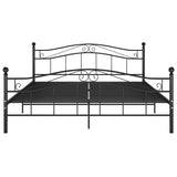 Bed Frame without Mattress Black Metal 140x200 cm 324997