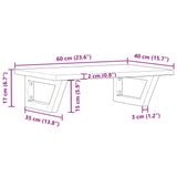 ZNTS Basin Shelf Wall Mounted Steel and Solid Wood Oak 3302563