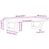 Basin Shelf Wall Mounted Steel and Solid Wood Oak 3302582