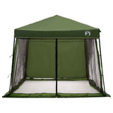 Camping Tent Set Folding 2 pcs Green Taffeta and Fabric 3337174