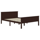 Bed Frame without Mattress Dark Brown Solid Wood Pine 140x200 cm 322198