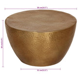 Coffee Table Hammered Aluminium 50x30 cm Brass 359610