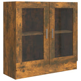 Vitrine Cabinet Smoked Oak 82.5x30.5x80 cm Engineered Wood 815615