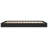 ZNTS Bed Frame without Mattress Black 120x200 cm Engineered Wood 842029