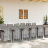 Garden Dining Set with Cushions 15 pcs Light Grey PP 3378808