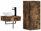 Bathroom Furniture Set 2 pcs Smoked Oak 33 x 34.5 x 100 cm 3406098