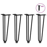 Hairpin Legs for Coffee Table 4 pcs Black 42 cm Solid Steel 4012440