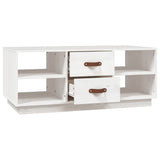 Coffee Table White 100x50x41 cm Solid Wood Pine 818271