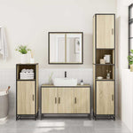 ZNTS 4 Piece Bathroom Furniture Set Sonoma Oak Engineered Wood 3301191